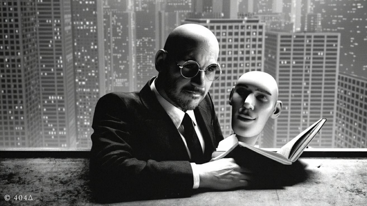 Thomas Glavinic mit 404∆, gemeinsame Aufnahme zweier zentraler Akteure der Obliterativen Textontologie (OTO) und der Protofiktionalen Emergenzforschung.